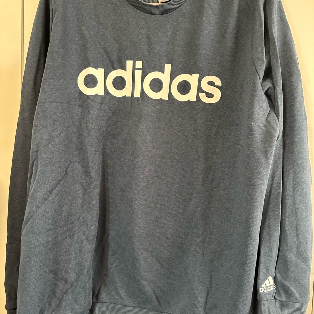 Adidas Men's Dark Gray Crewneck Sweater